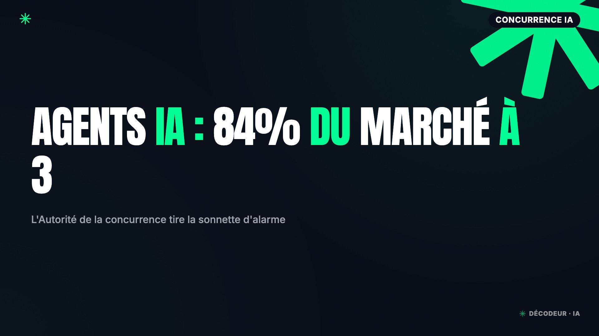 Trois logos d'IA concentrant le marché des agents, illustration de l'avis de l'Autorité de la concurrence