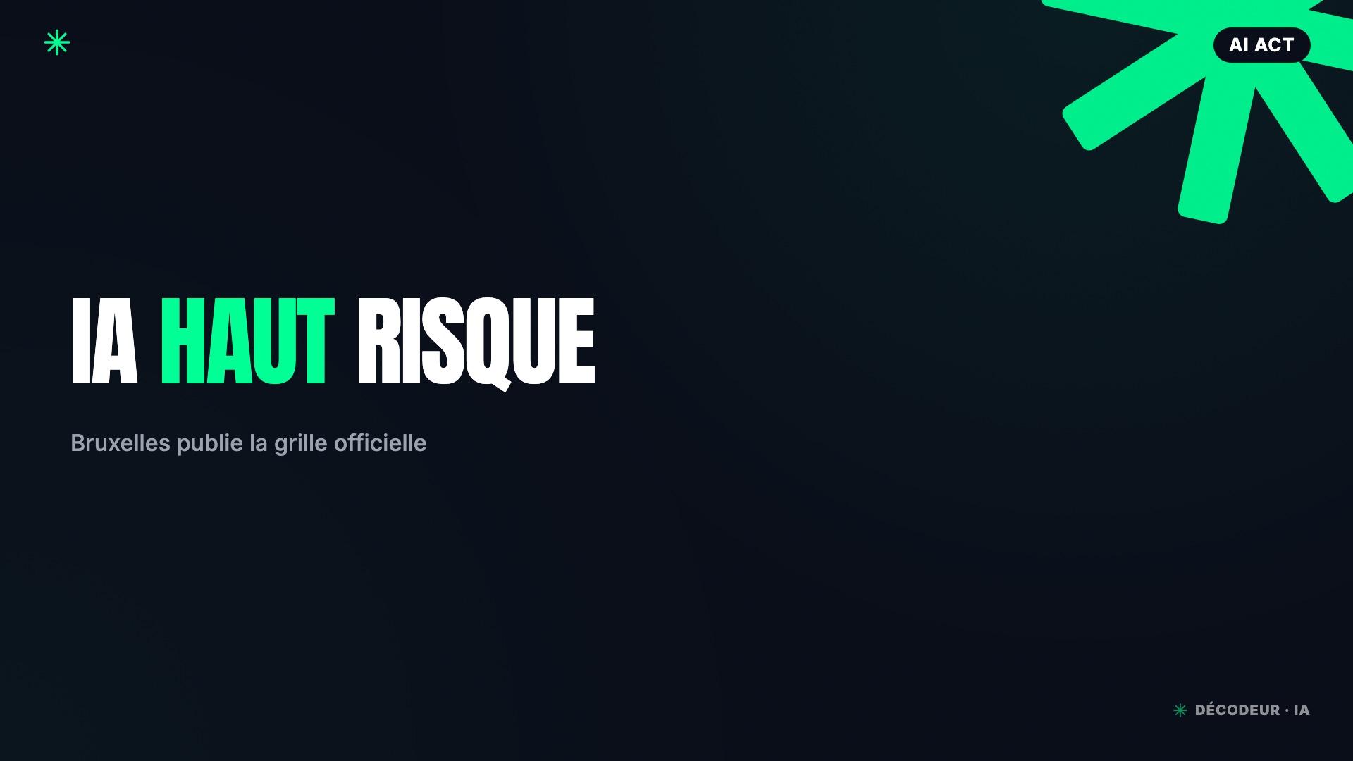 Schéma grille AI Act haut risque PME exemptions Article 6 paragraphe 3