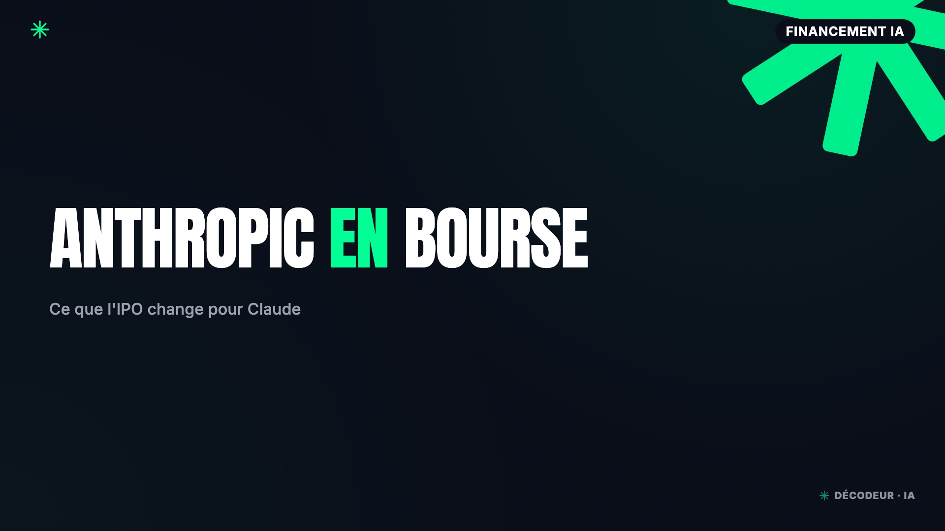 Logo Anthropic devant une courbe boursière ascendante
