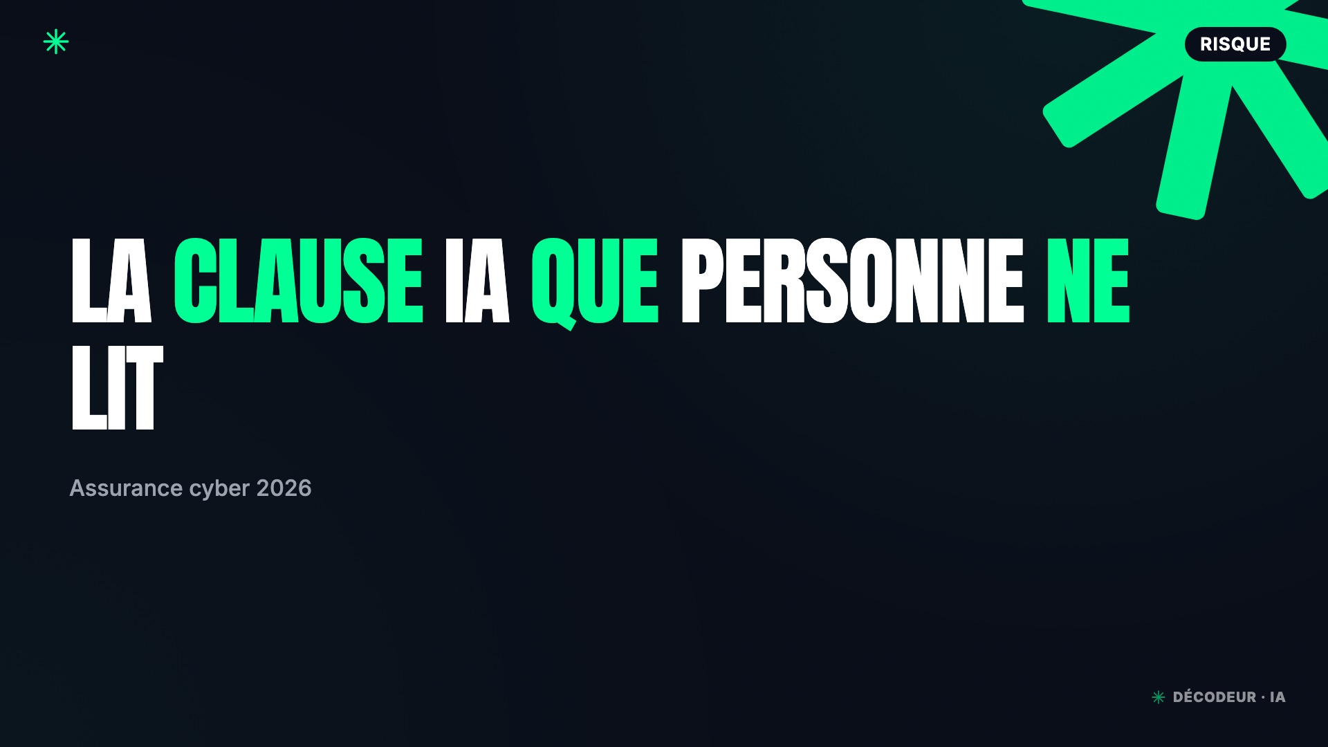 Contrat d'assurance cyber avec une clause d'exclusion IA surlignée