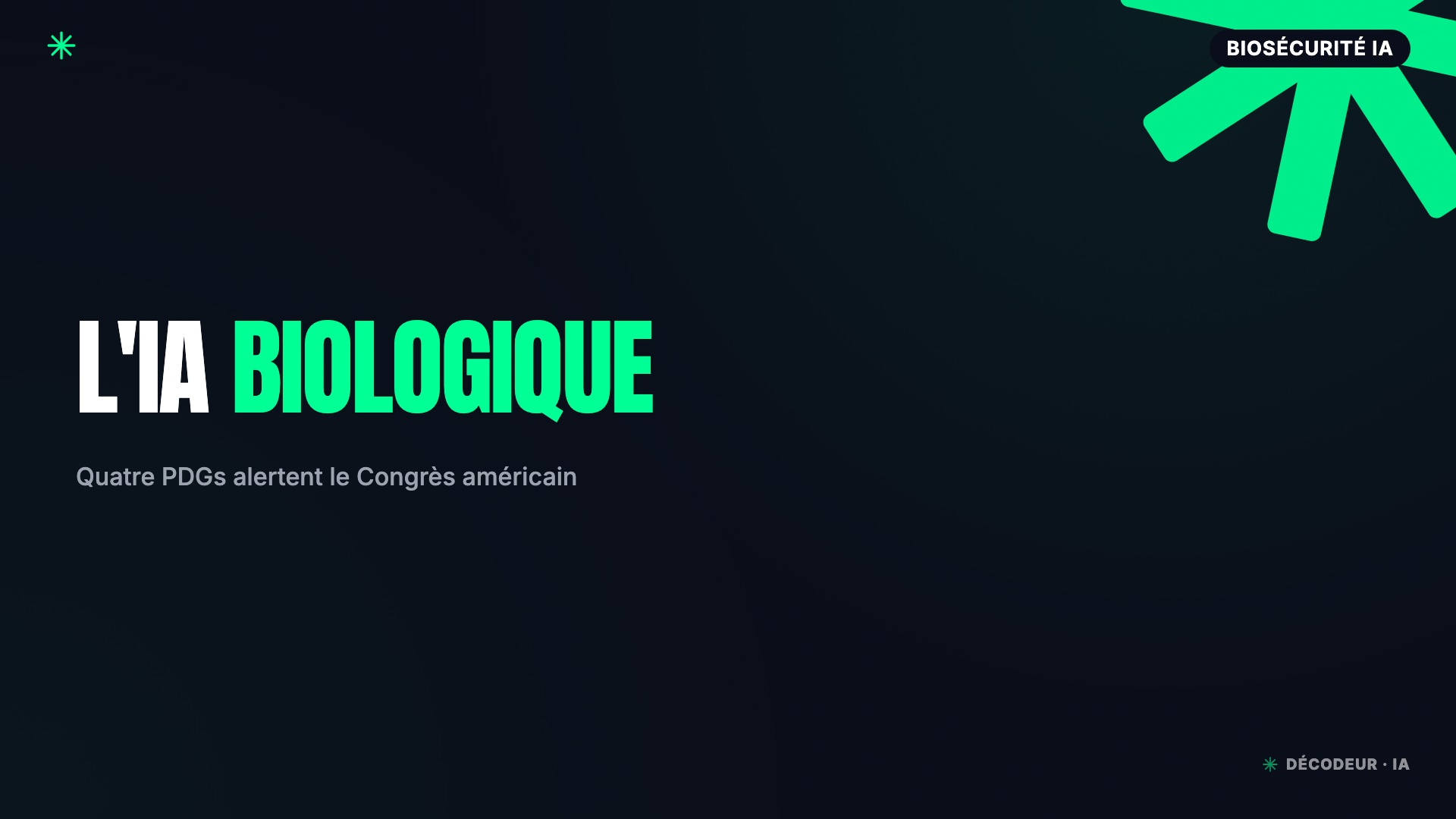 L'IA biologique : pourquoi Altman, Amodei, Hassabis demandent une loi