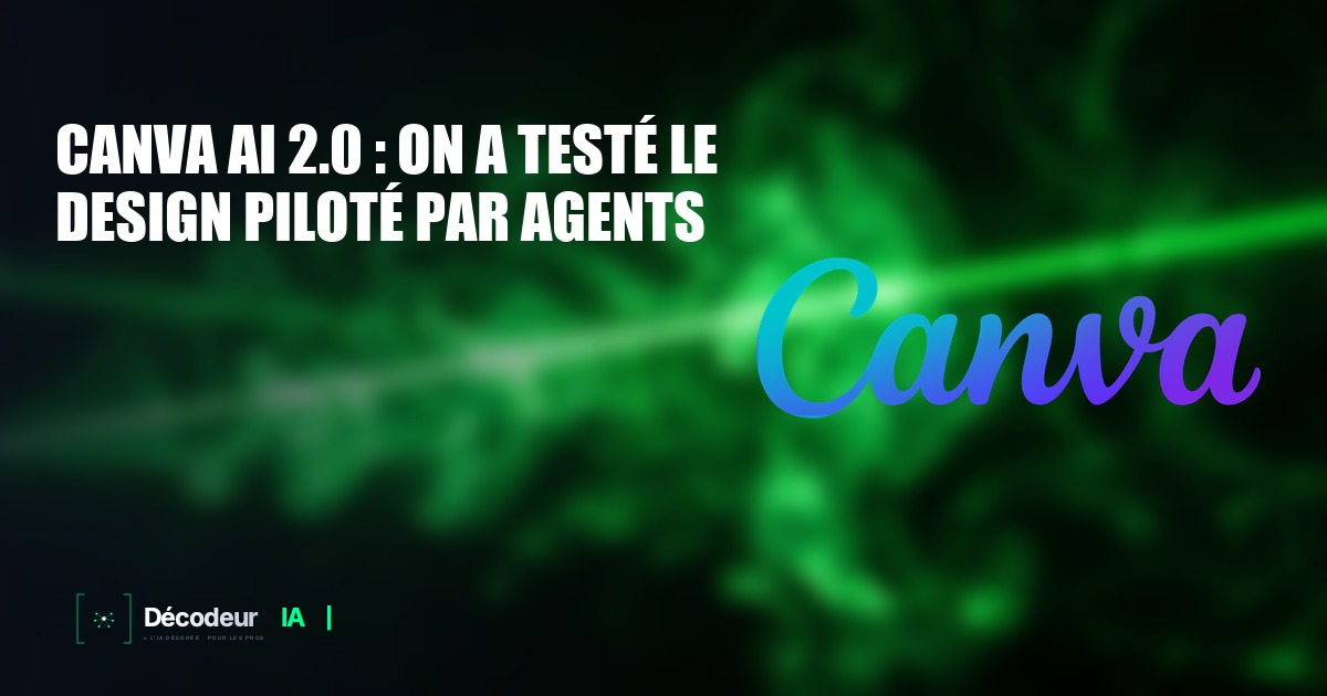 Interface de Canva AI 2.0 avec la barre de conversation et les connecteurs MCP
