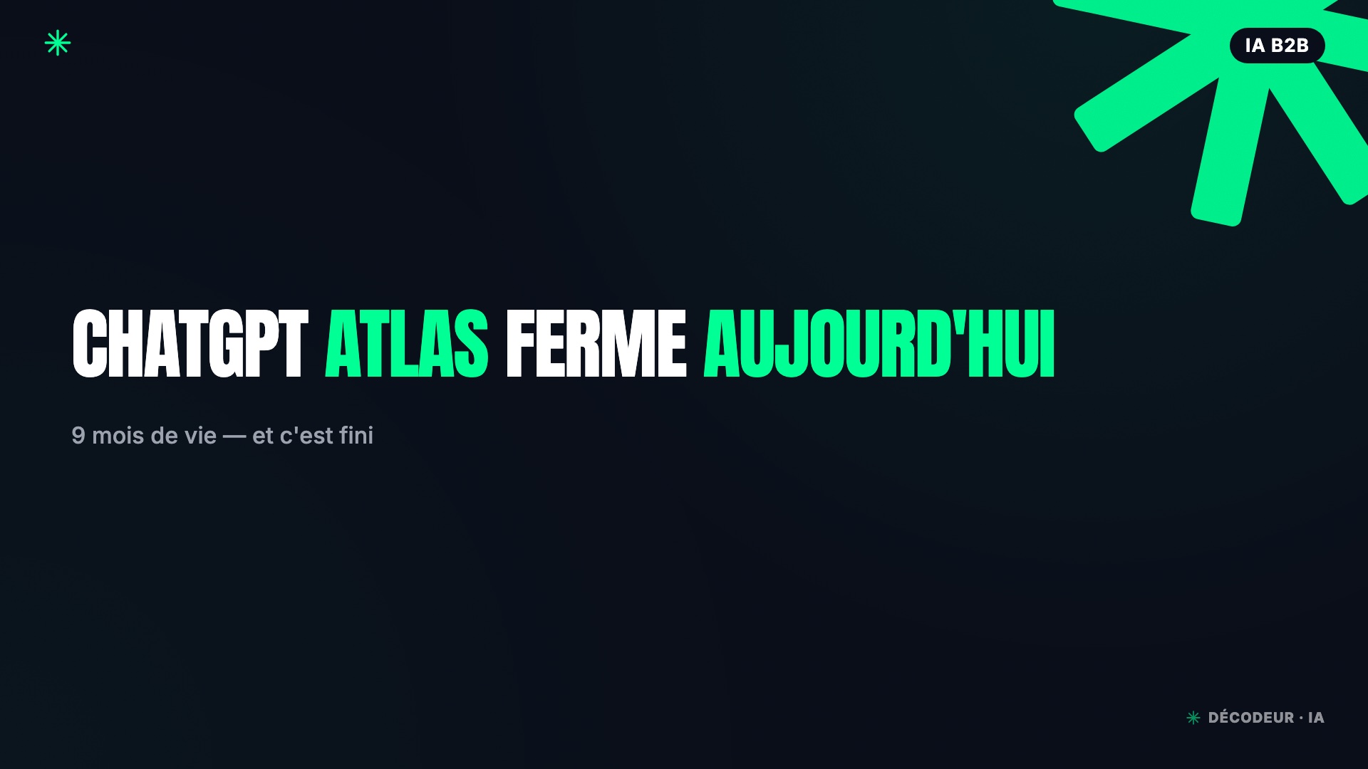 ChatGPT Atlas ferme le 9 août : migratiuon urgente en 2 jours