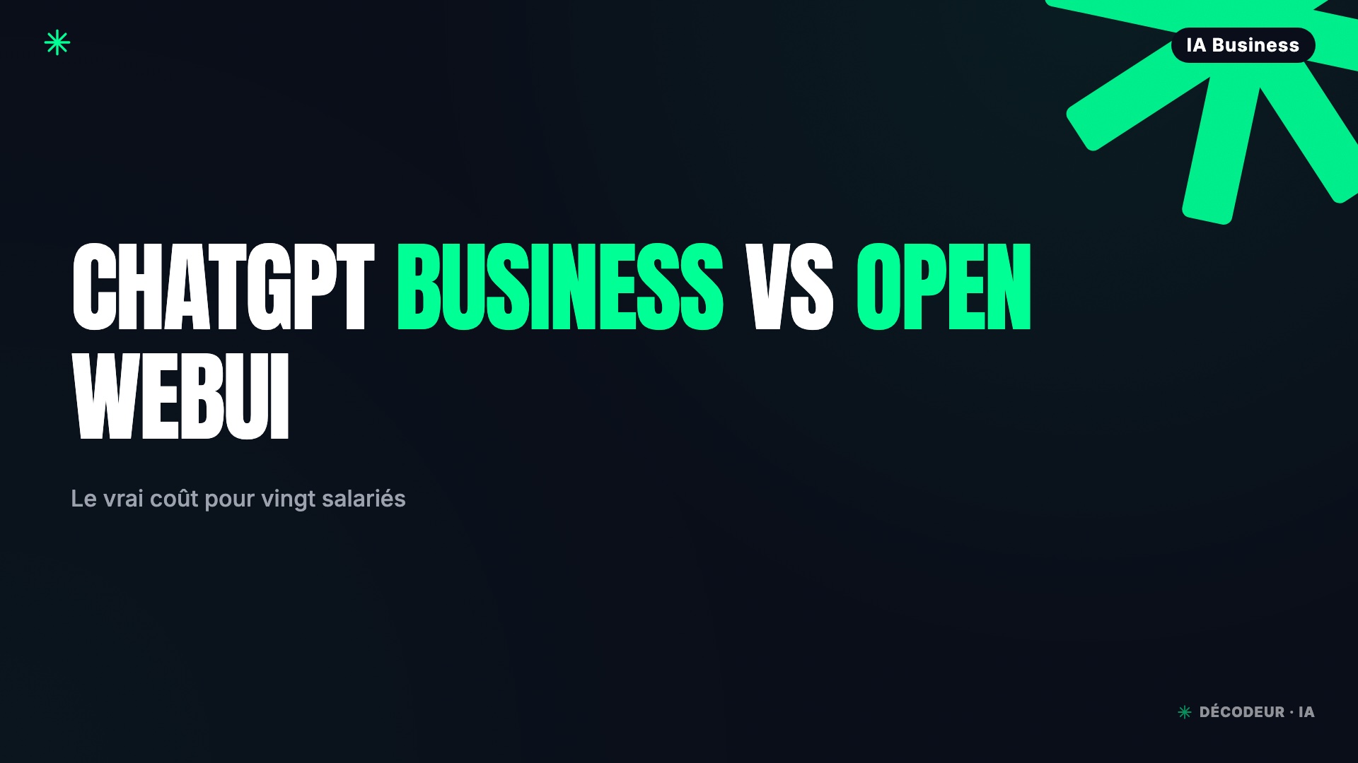 Comparaison entre abonnement ChatGPT Business et portail IA self-host Open WebUI