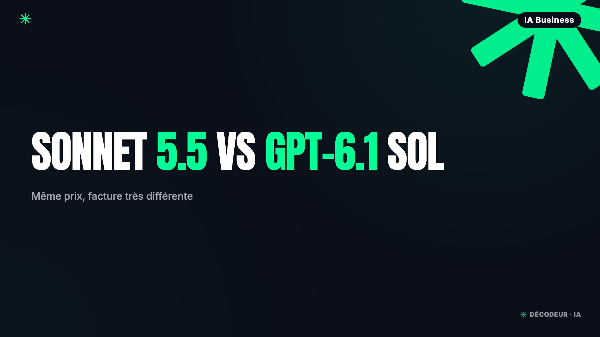 Comparaison Claude Sonnet 5.5 et GPT-6.1 Sol : prix identiques, coûts par tâche différents