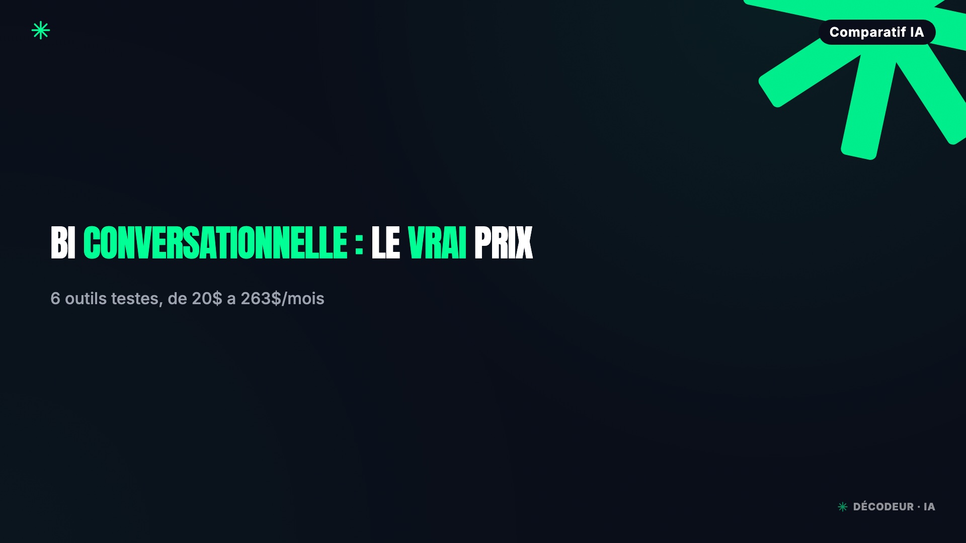 Comparatif de six outils de BI conversationnelle avec leurs prix