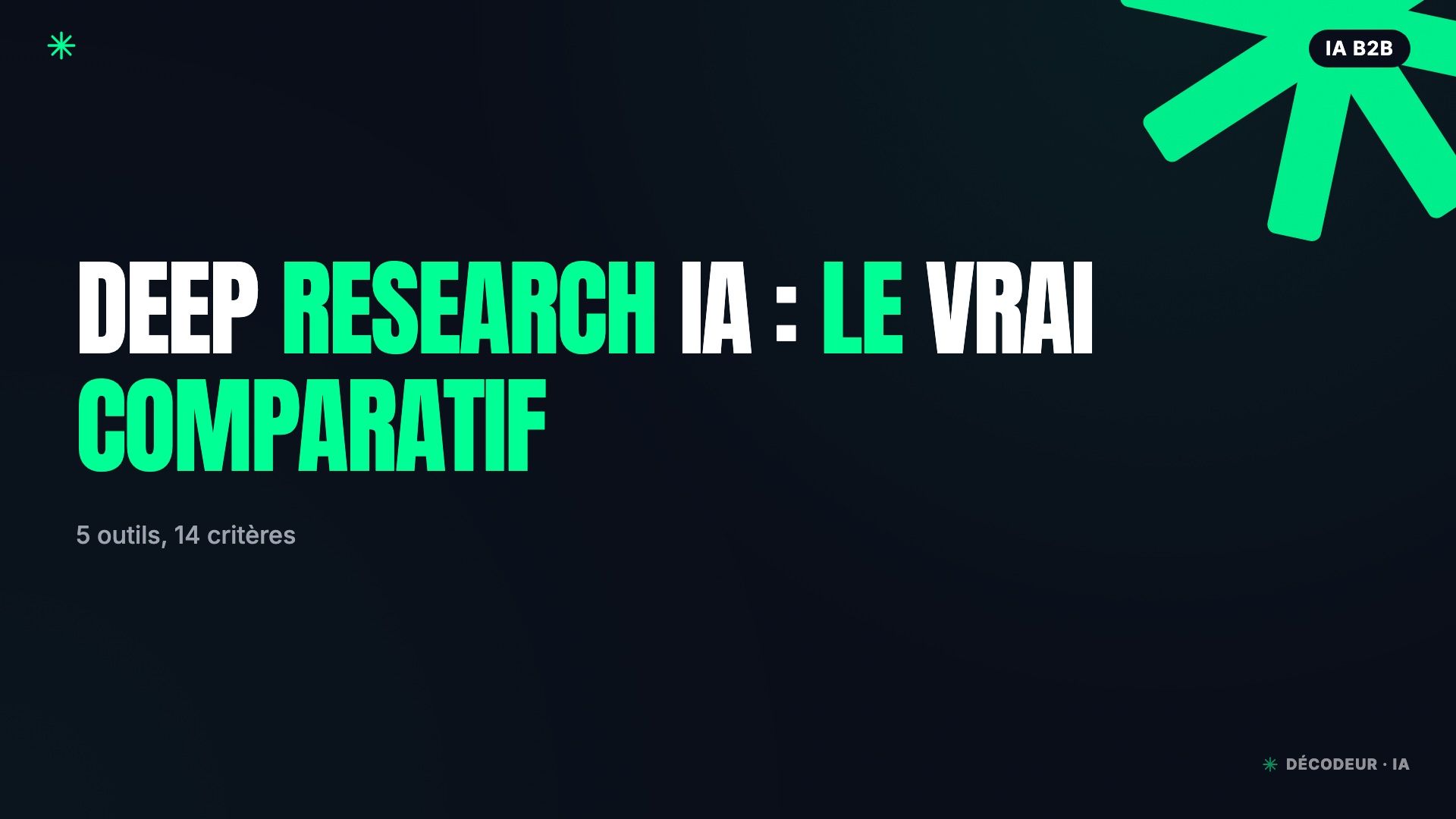 Comparatif visuel des 5 outils de Deep Research IA : ChatGPT, Perplexity, Gemini, Claude et Grok