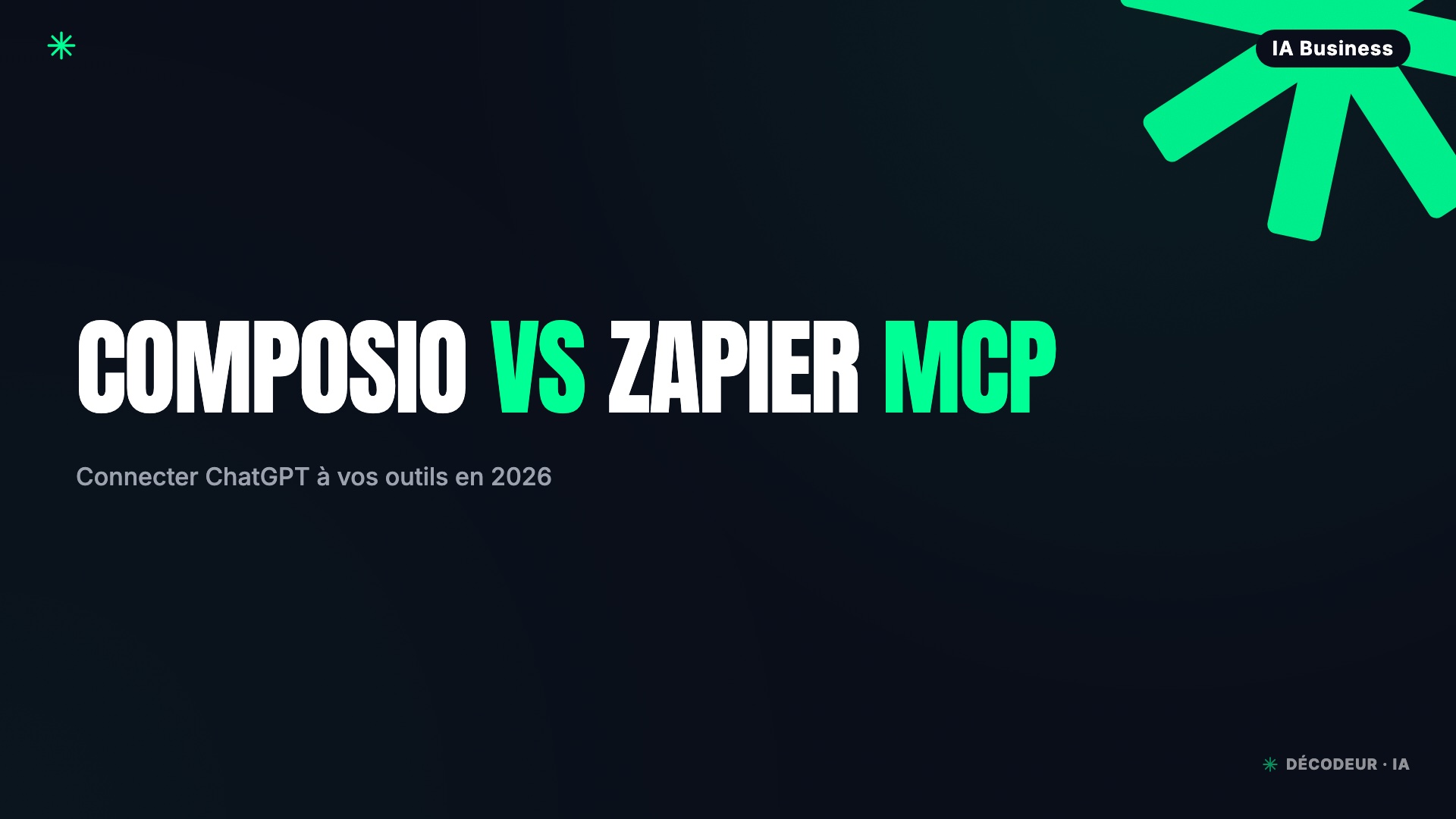 Logos Composio et Zapier reliés à l'interface ChatGPT