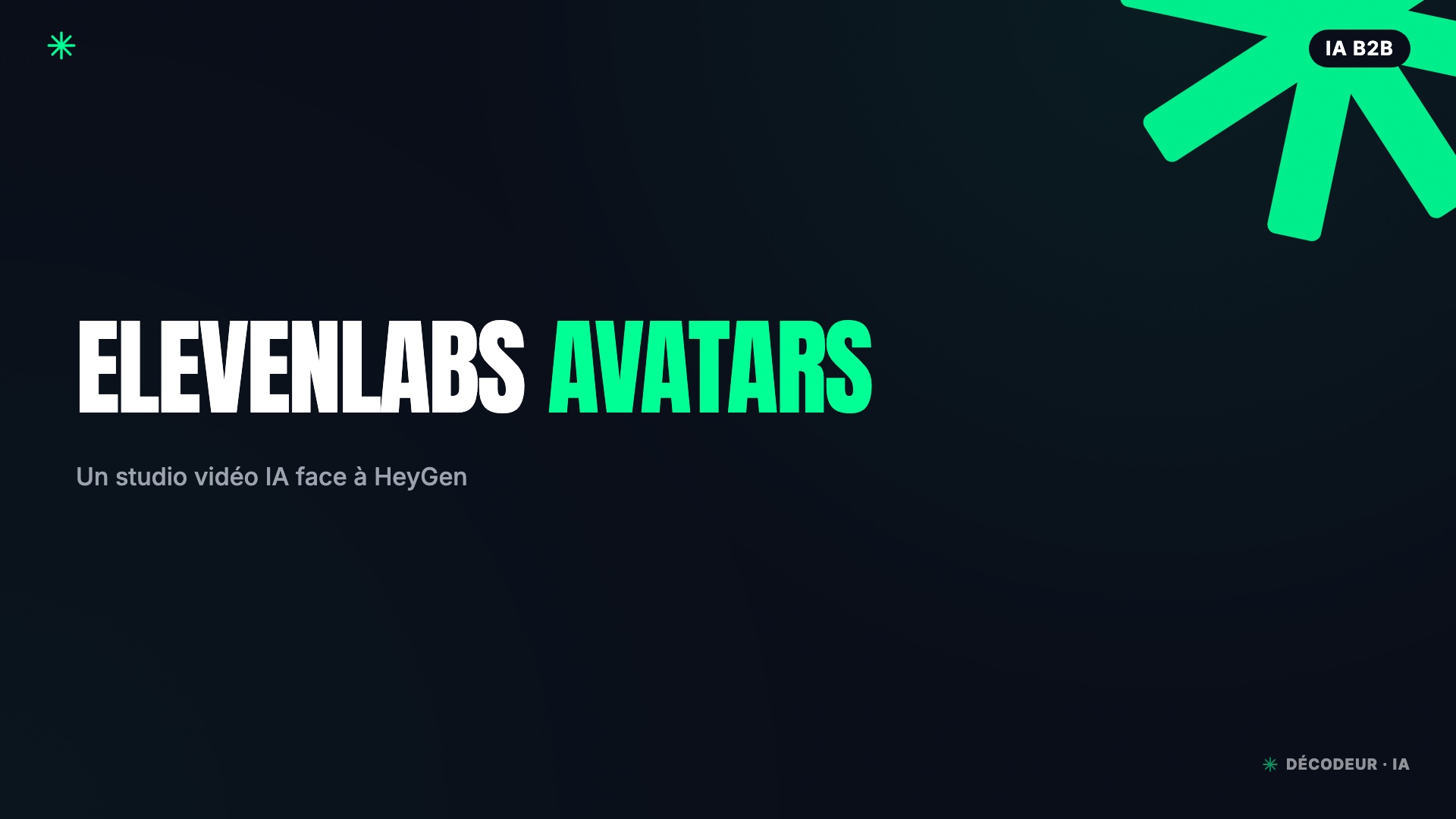 Avatar vidéo IA généré par ElevenLabs en train de parler sur un écran