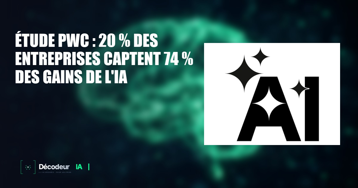 Graphique montrant la concentration des gains de l'IA dans 20 % des entreprises