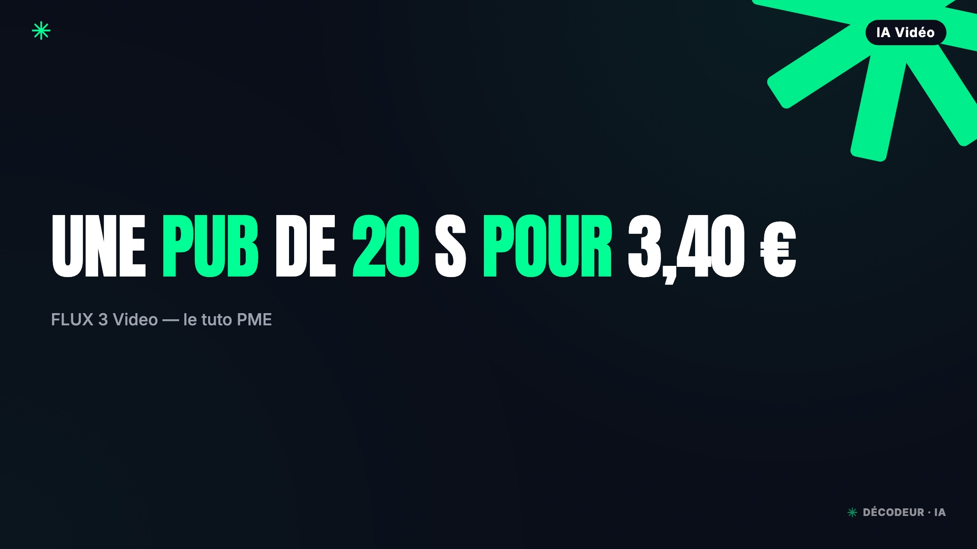 Une pub de 20 s avec voix française, pour 3,40 € : le tuto FLUX 3 Video