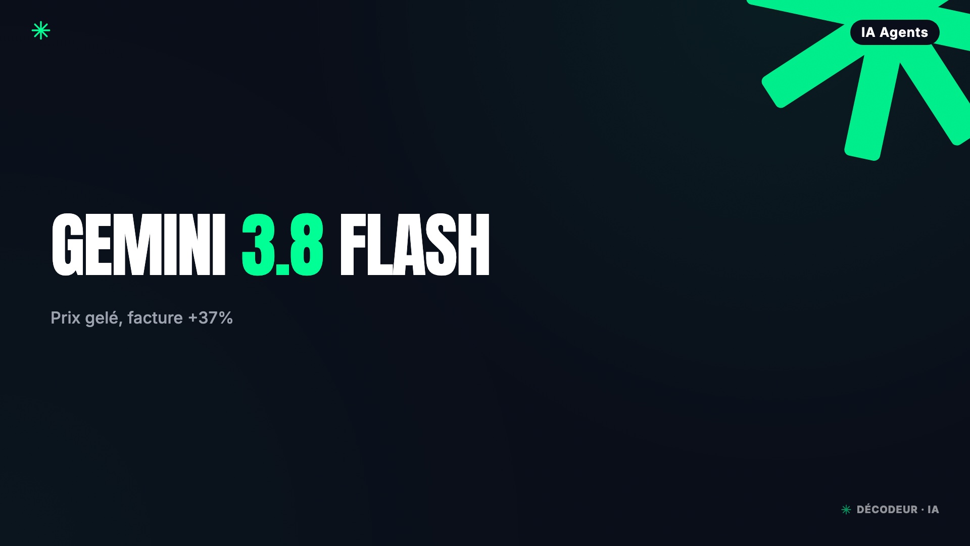 Logo Gemini 3.8 Flash avec compteur de tokens en surchauffe