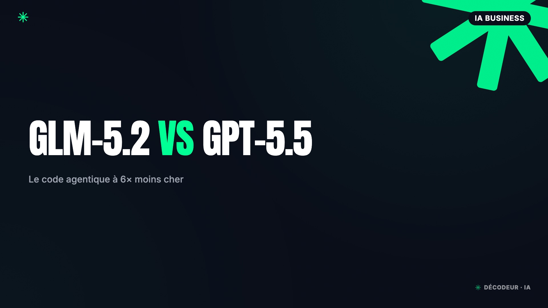 Comparatif GLM-5.2 de Z.ai face à GPT-5.5 d'OpenAI pour le code agentique