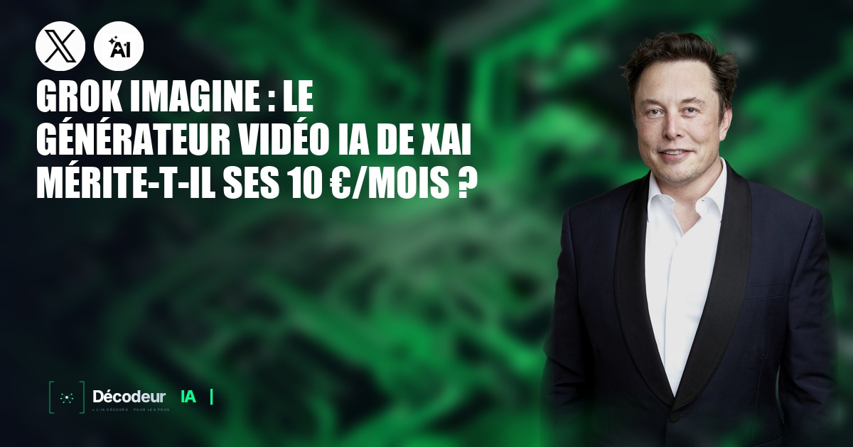 Interface Grok Imagine montrant la génération d'une vidéo IA avec audio