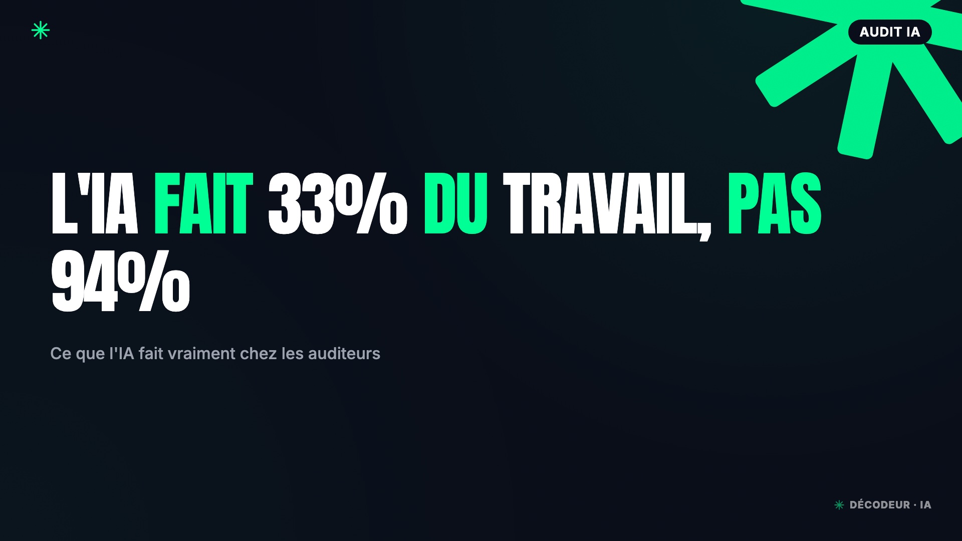 Commissaires aux comptes : l'IA fait 33 % du travail, pas 94 %