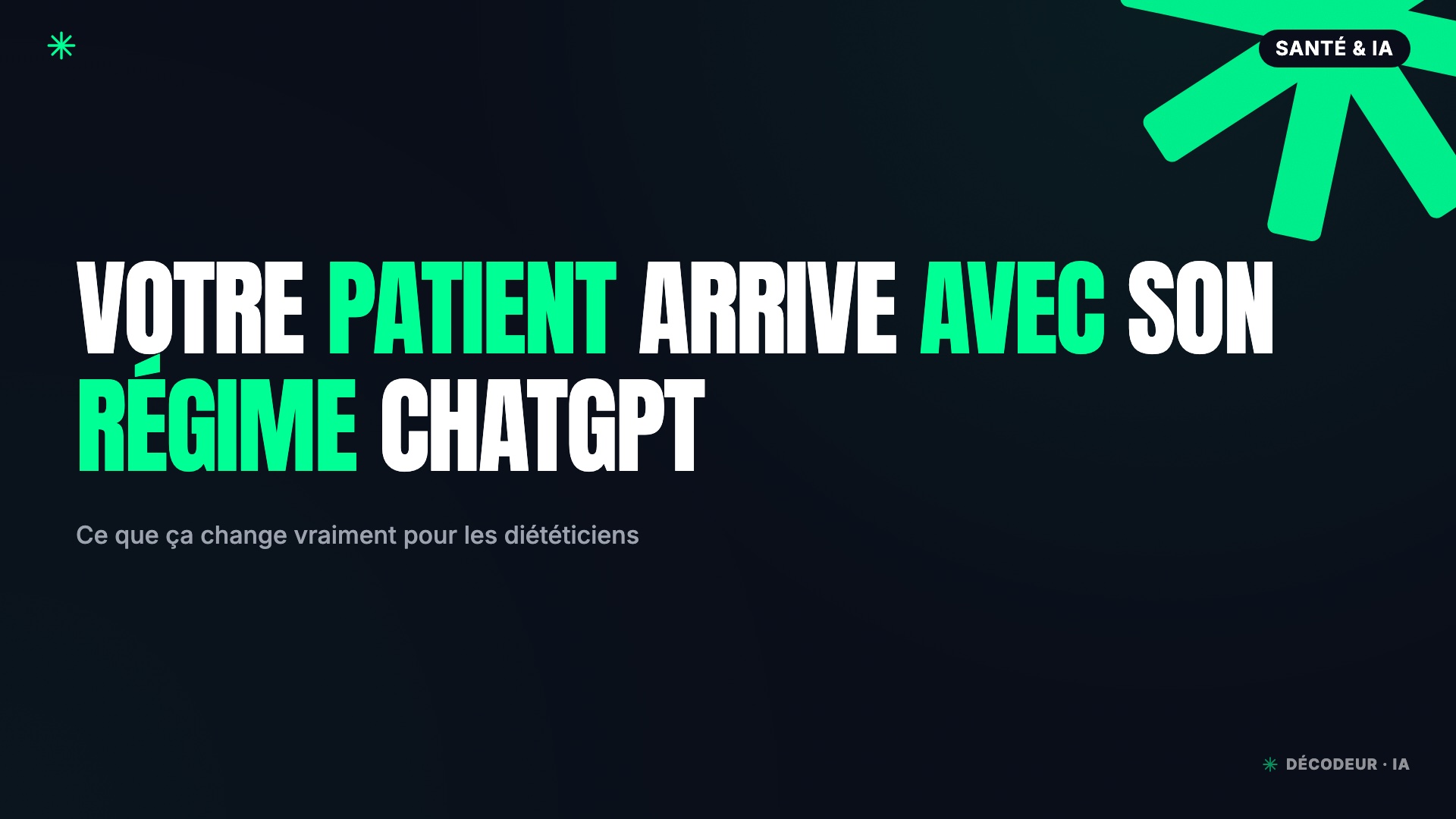 Diététiciens : vos patients débarquent avec un plan ChatGPT