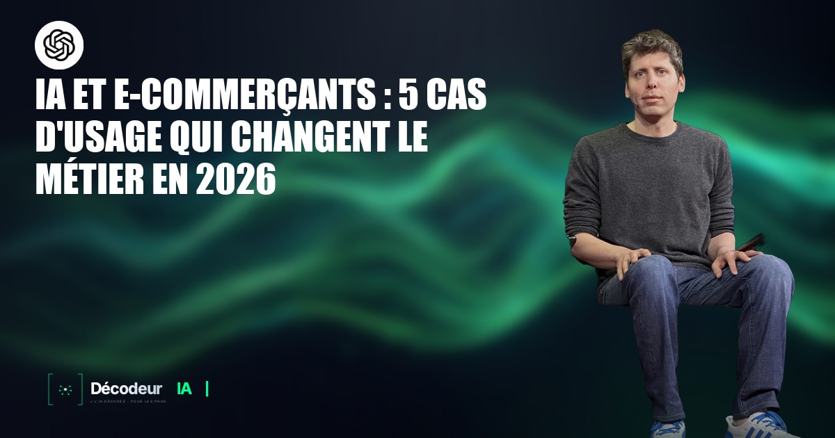 Écran d'ordinateur montrant un tableau de bord e-commerce avec des agents IA en action