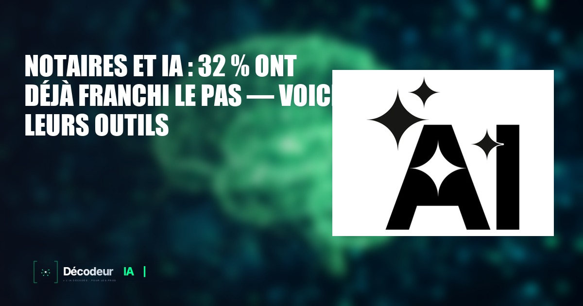 Bureau de notaire avec écran affichant un assistant IA juridique