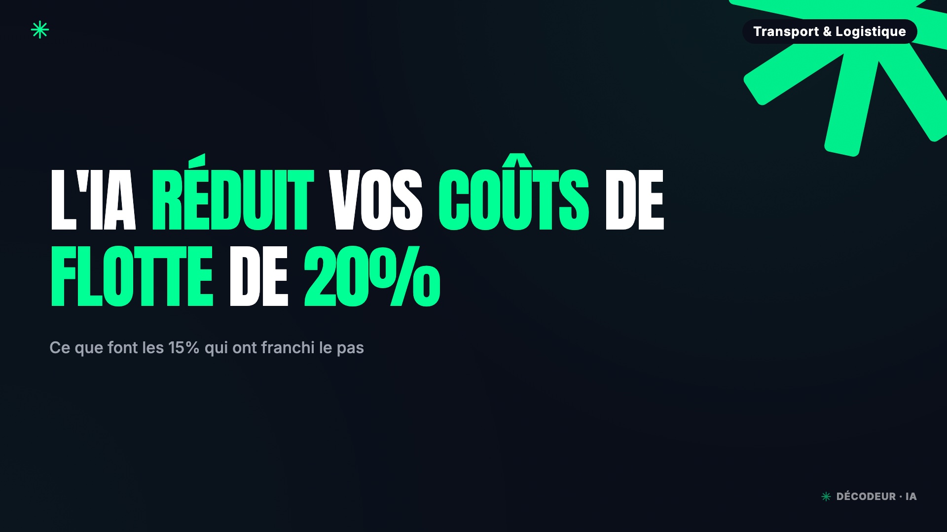 Camion de livraison sur route avec interface d'optimisation IA superposée