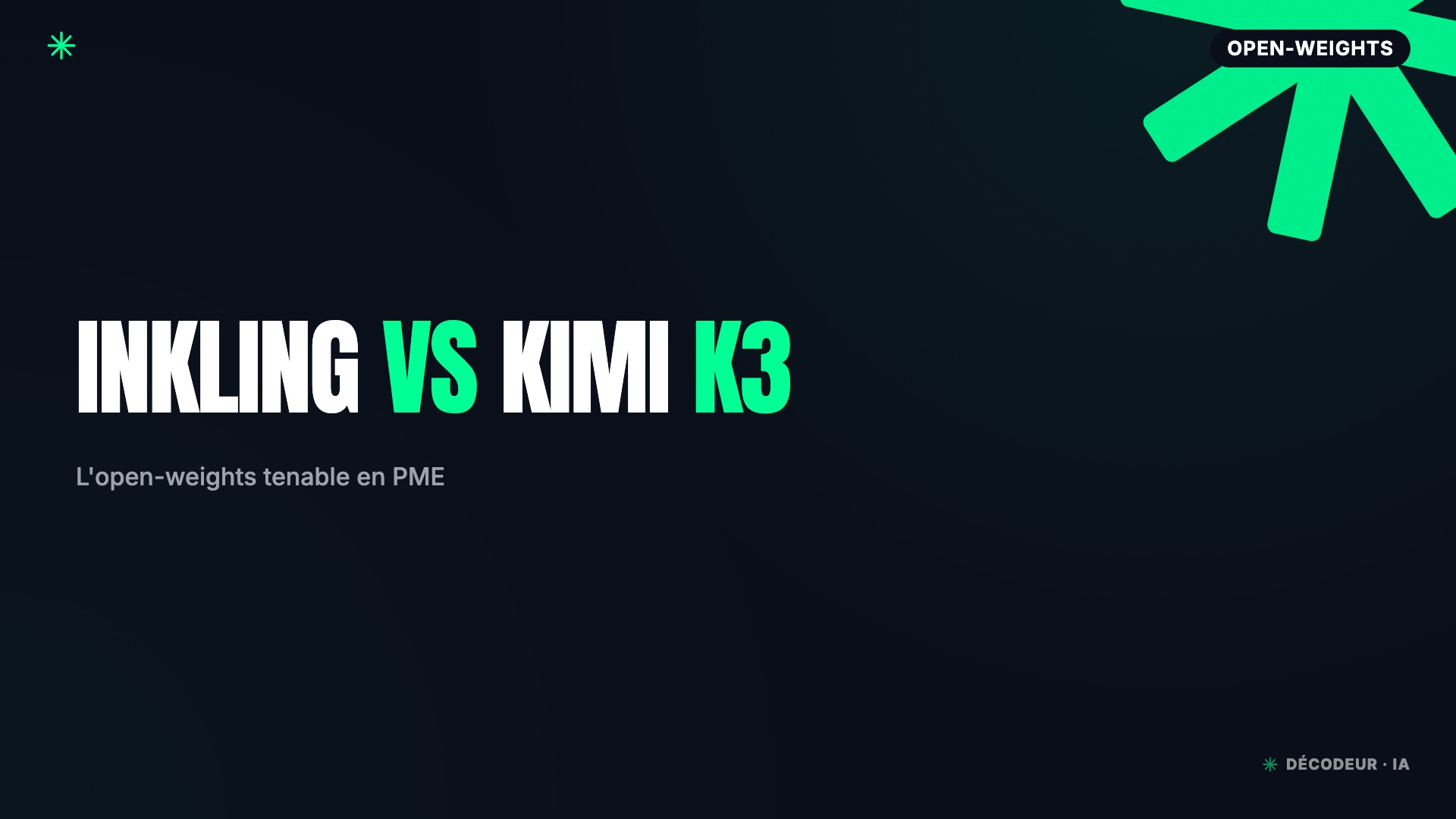 Comparatif Inkling et Kimi K3, deux modèles IA open-weights de 2026
