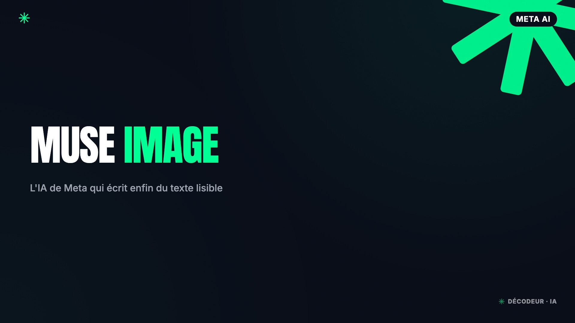 Interface Meta Muse Image générant une infographie avec du texte lisible et un QR code