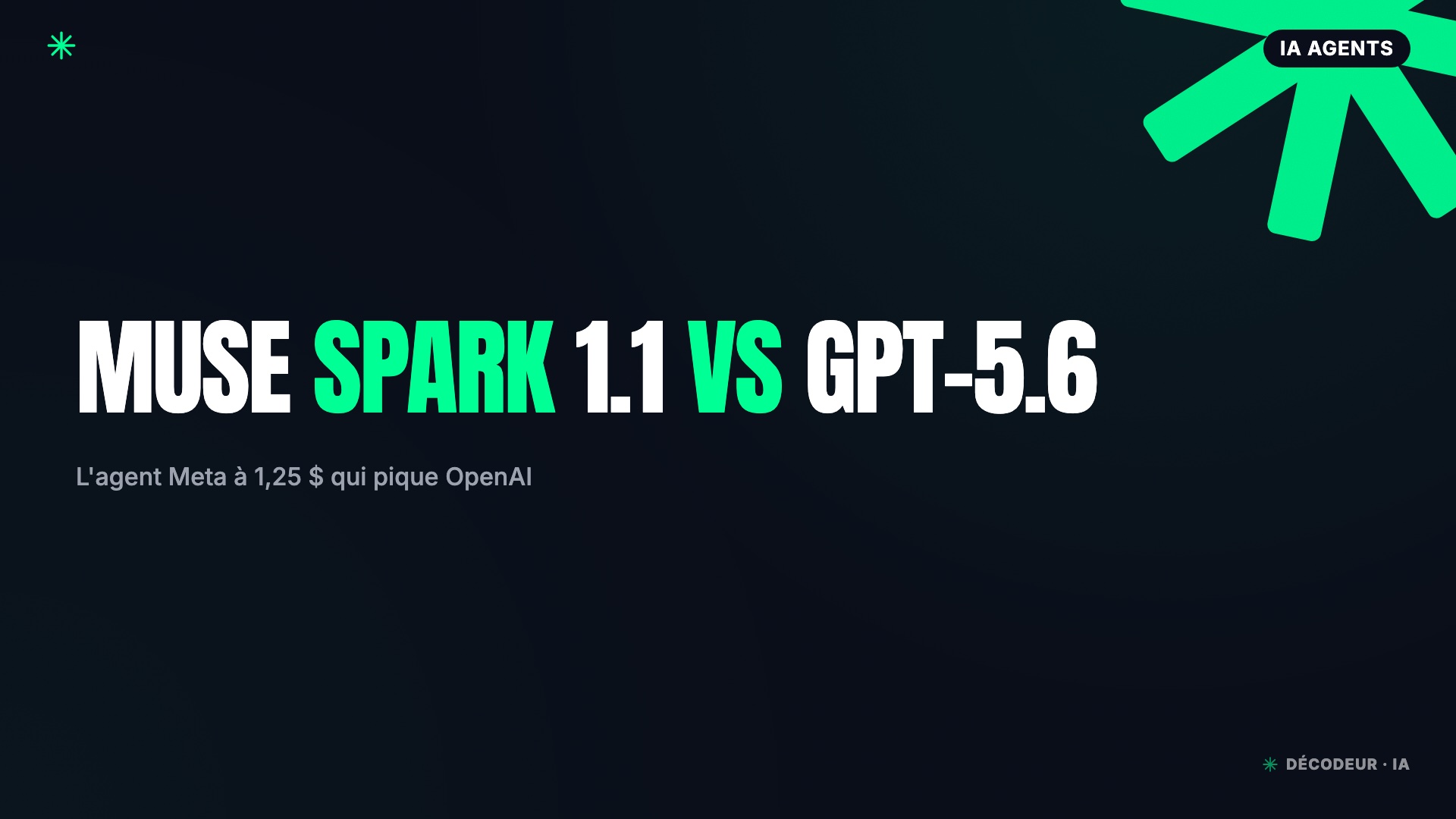 Comparatif Muse Spark 1.1 de Meta face à GPT-5.6 d'OpenAI pour les agents IA