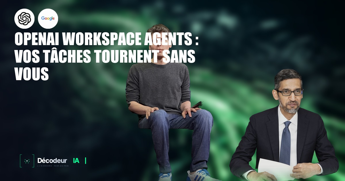 Interface ChatGPT montrant un agent workspace autonome connecté à des applications d'entreprise