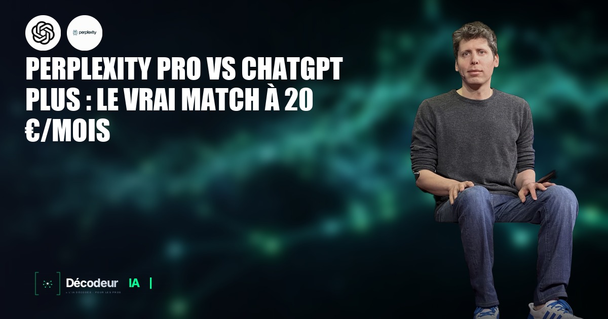Écrans côte à côte montrant Perplexity Pro et ChatGPT Plus en pleine recherche