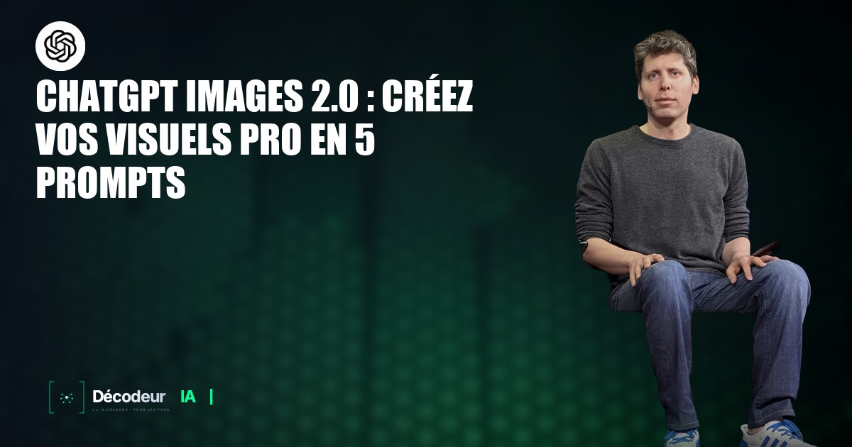 Écran de ChatGPT affichant un prompt de génération d'image marketing avec le résultat visuel à côté