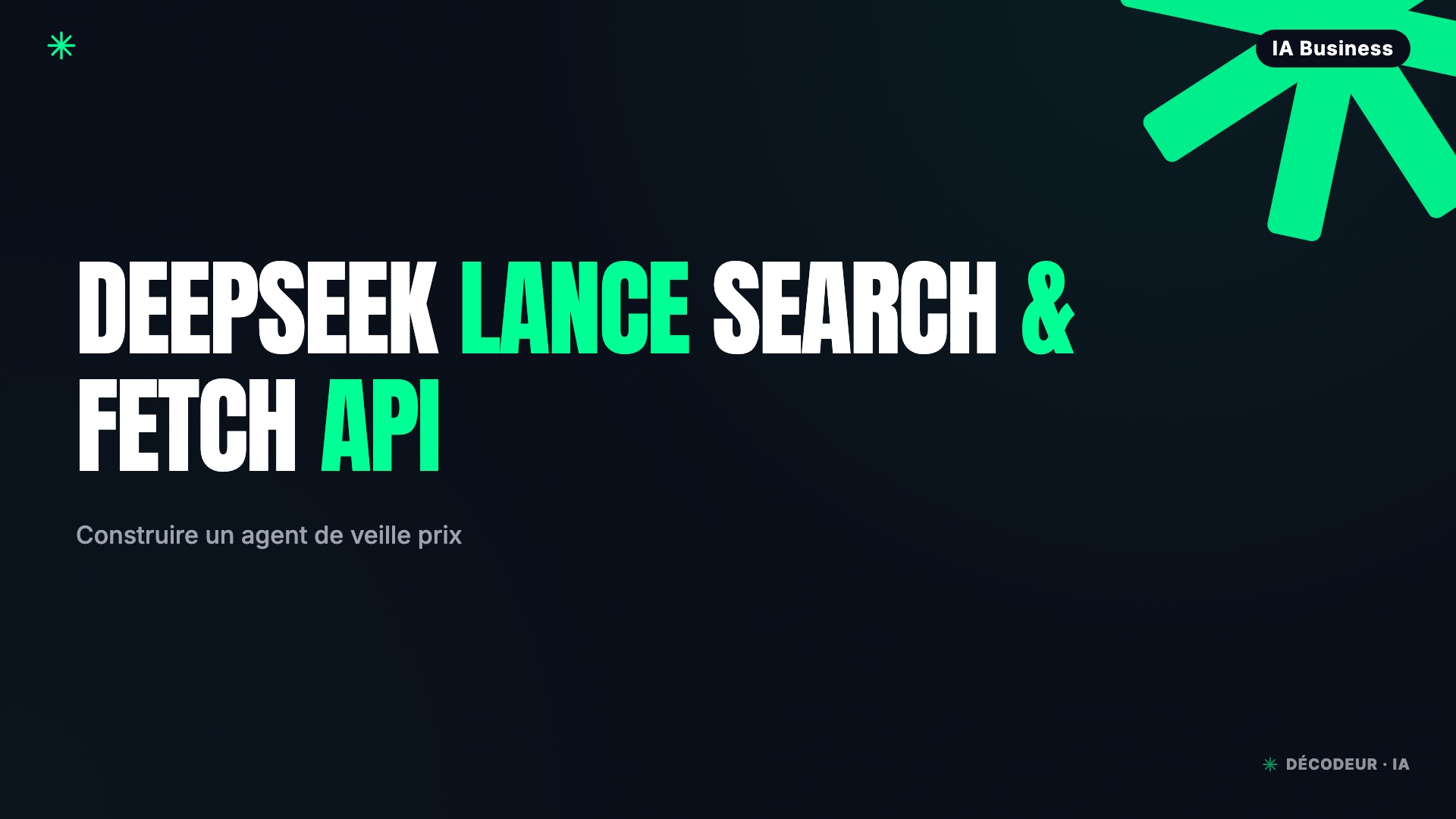 Pipeline d'agent IA connecté à l'API de recherche web DeepSeek