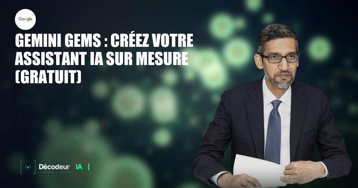 Interface de création d'un Gem personnalisé dans Google Gemini