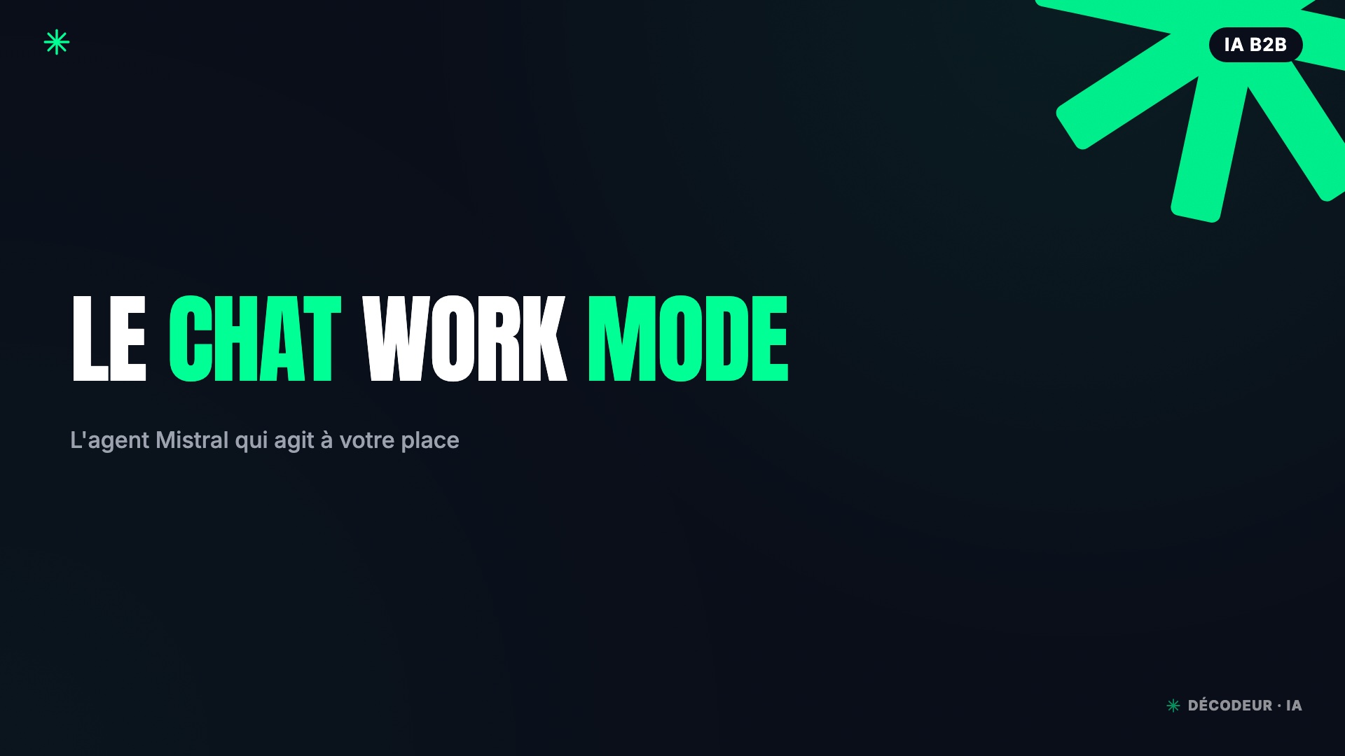 Interface Le Chat de Mistral en Work Mode avec connecteurs email et Jira actifs