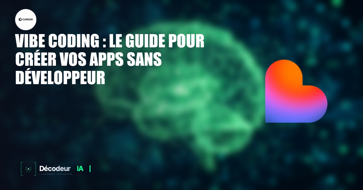 Écran montrant une interface de vibe coding avec du code généré par IA