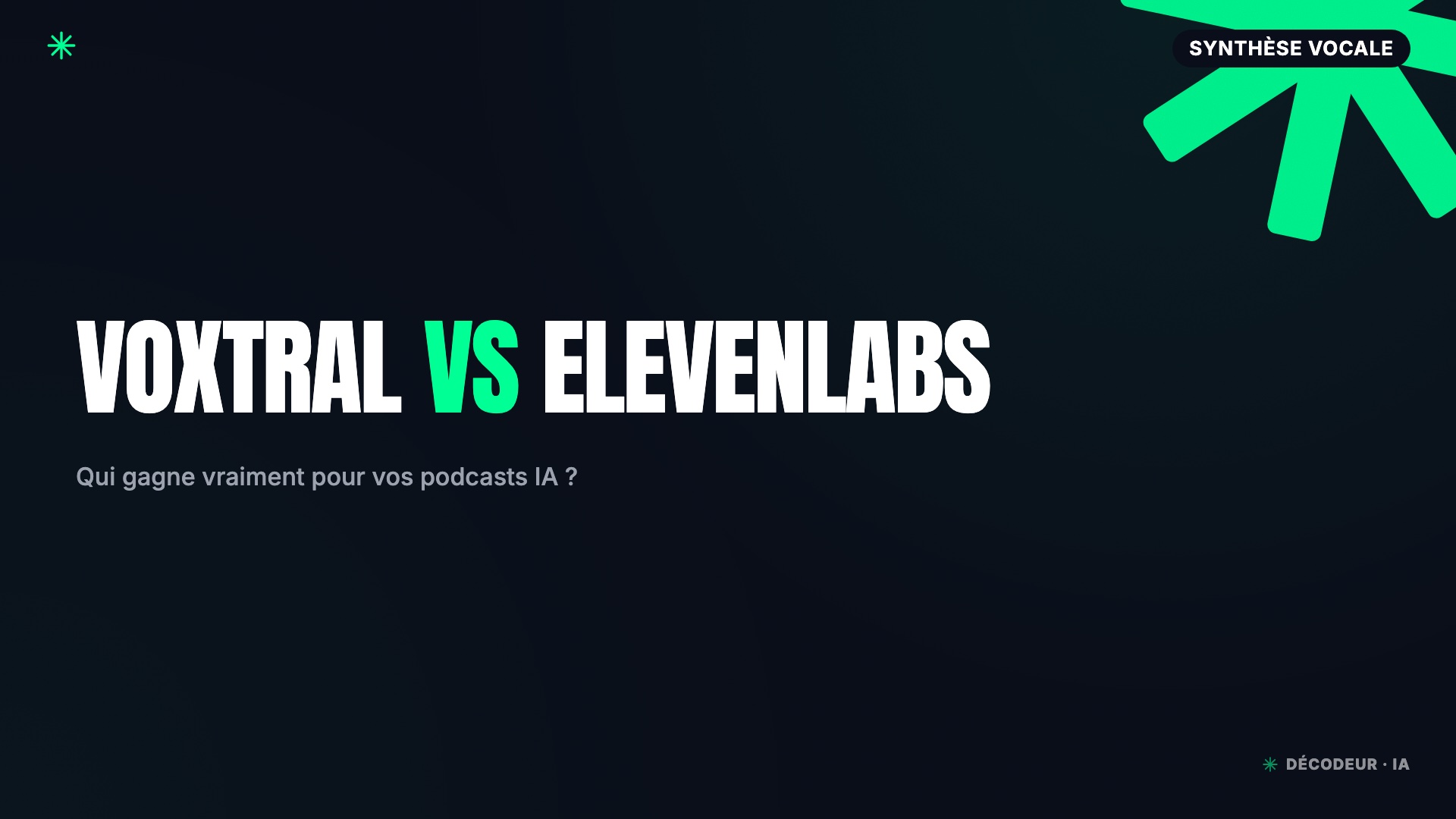Logo Mistral Voxtral face à logo ElevenLabs, comparatif coût et qualité