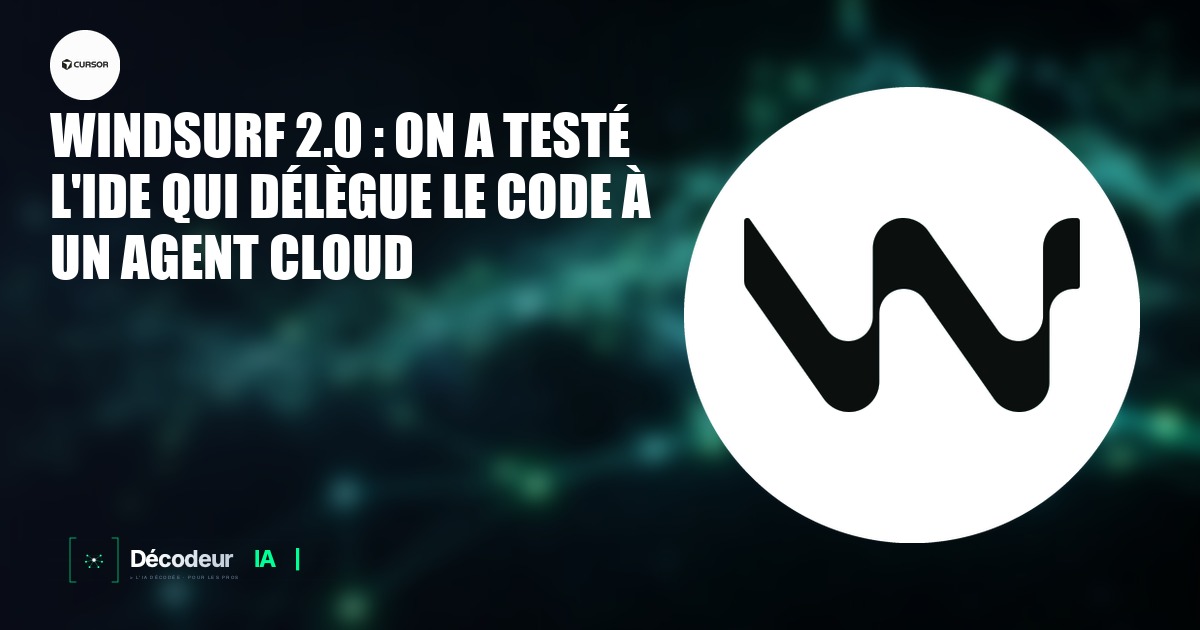 Interface de Windsurf 2.0 montrant l'Agent Command Center avec sessions Cascade et Devin